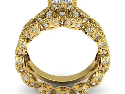 Aarna Luxury Couple Set Ring 37 3D print model