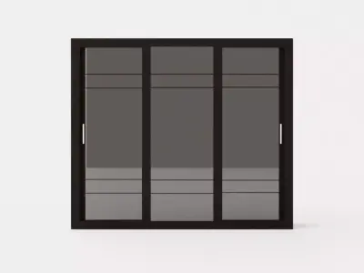 Vesper Wardrobe 250 Cm 3 Sliding Doors Black Low-poly 3D model