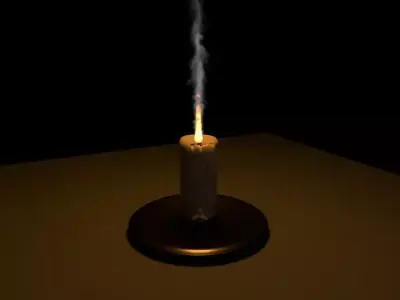 Candle with smoke Free 3D model
