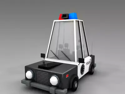  low poly police car Low-poly 3D model