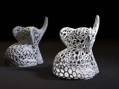 Elephant decor voronoi 3D print model