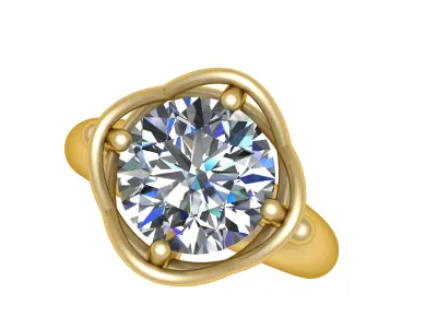 solitaire diamond ring 3D print model