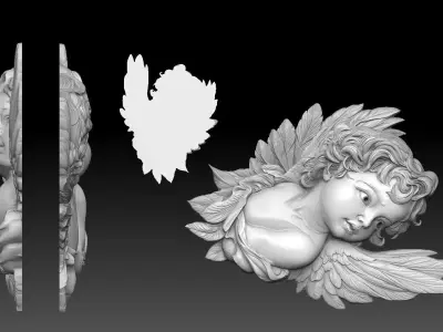 Cherub Angel with Wings 3D print model