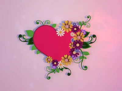 Blossom Heart - Sign 3D model