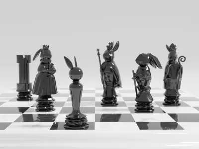 Rabbit Chess set 3D print model