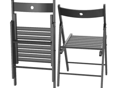 Ikea Terje Folding Black Chair 3D model