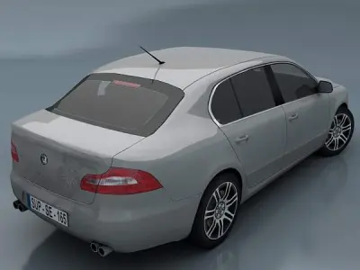 Skoda Superb Low-poly 3D model