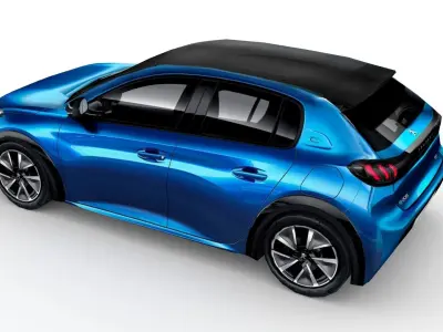 Peugeot 2020 e-208 Low-poly 3D model