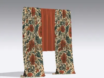 Curtain Low-poly 3D model