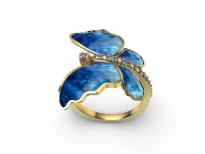 041 - Butterfly Ring for Girls 3D print model