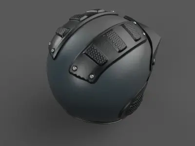 Helmet scifi military combat 3d model low poly human Gas mask  Low-poly 3D model