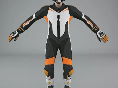 Motorcycle Rider Rigged 3D model