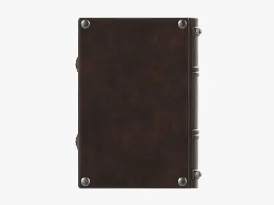 Old book in leather decorated 03 3D model