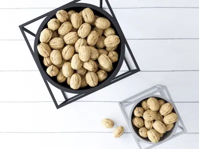 Decor Set Walnut Kubus Bowl 3D model