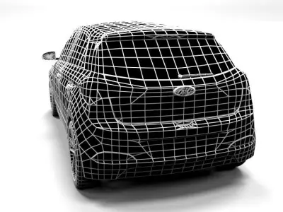 HYUNDAI I20 2015 LOWPOLY Low-poly 3D model