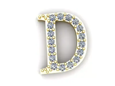 Letter D pendant 3D print model