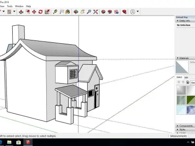 Medieval-House house on computer screen Low-poly 3D model