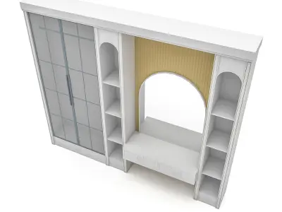 The classic vanity and cabinet  Low-poly 3D model