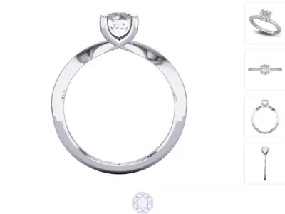 Women ring 3dm stl render detail 3D print model 6