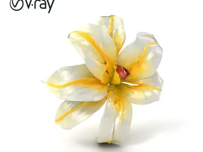 Golden Lily Flower model pack Low-poly 3D model