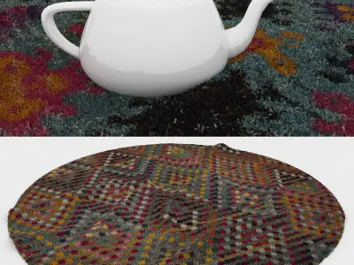 Round Rug Set 241 3D model