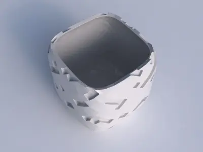 Vase quadratic stumpy with cavities  3D print model