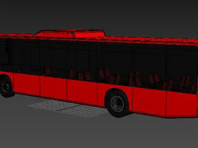 bus autobus coach vehicle car long car wheels wheel OBJ and FBX 3D model