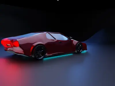 Sportscar retro vintage 80s 3D model