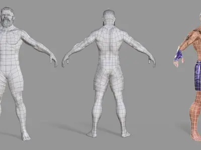 UFC Boxer Low-poly 3D model