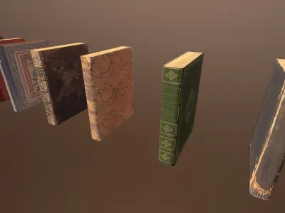 3D Antique Books -PBR Game Ready model Low-poly 3D model