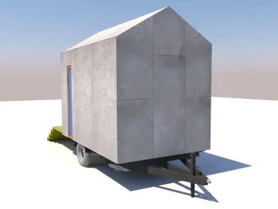 Tiny trailer house wood framing 3D model