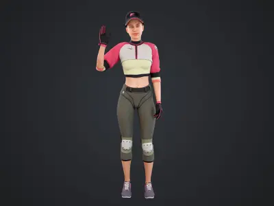 Baseballer Low-poly 3D model