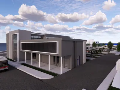 Education Building along with Plaza 3D model