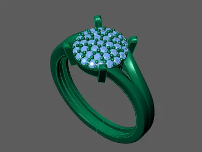 Womens Rings With Stone Ring Ready STL 3DM Models Rings women 3D print model 27