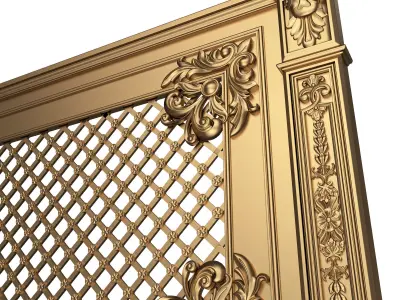 Radiator Cover Decorative Screening Grille Panel 014 Low-poly 3D model