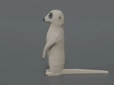Low Poly Cartoon Meerkat Low-poly 3D model