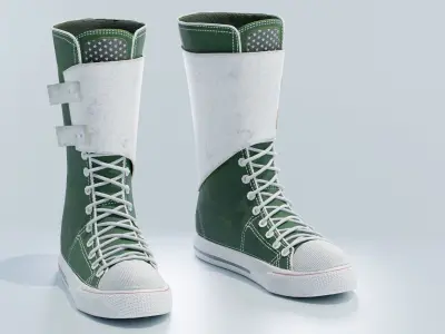 Game-Ready Converse Style Boots Low-poly 3D model