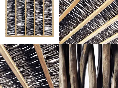 Ceiling wood old sang branch n1 3D model