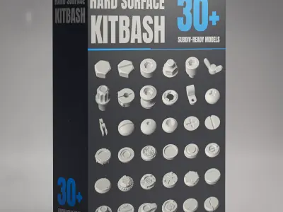 Nuts Screws and Sci-fi Shapes Kitbash  Free 3D model