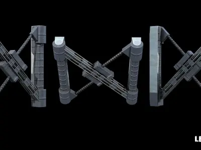 Cyberpunk Futuristic Structures Set 21 Assets  Low-poly 3D model