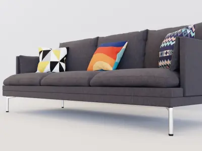 Realistic sofa pillows 3D model