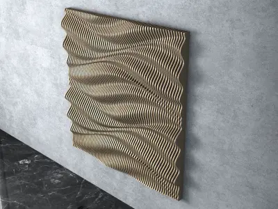 Parametric Wavy Wooden Wall Decor - 26 - CNC files for cutting 3D model