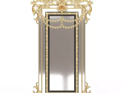 Carved Classic Mirror 013 Low-poly 3D model