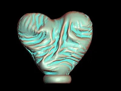 Crumpled Cloth Heart 3D print model