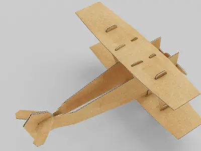 Cardboard Airplane  Low-poly 3D model