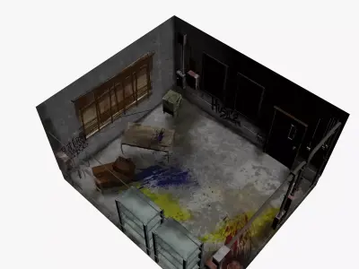 The old  Horror Room 1 Low-poly 3D model