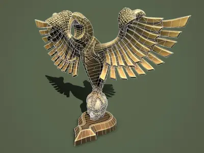 Statue Eagle Low-poly 3D model