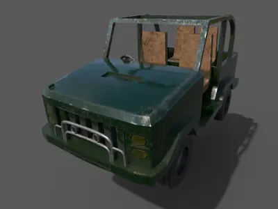 Low Poly Jeep car-PBR Material Low-poly 3D model