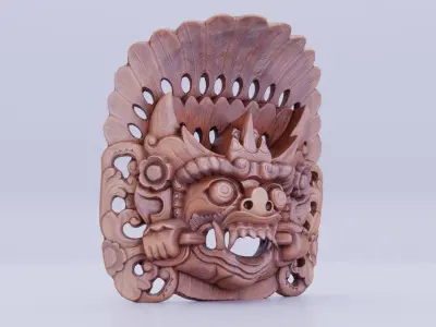 African Mask 03 low poly 3D model Low-poly 3D model