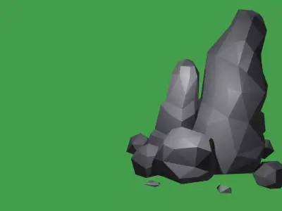 Rocks polygonal Free low-poly 3D model